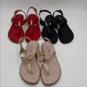 Michael Kors Women's Sandals - Red, Black, and Light Pink size 10M